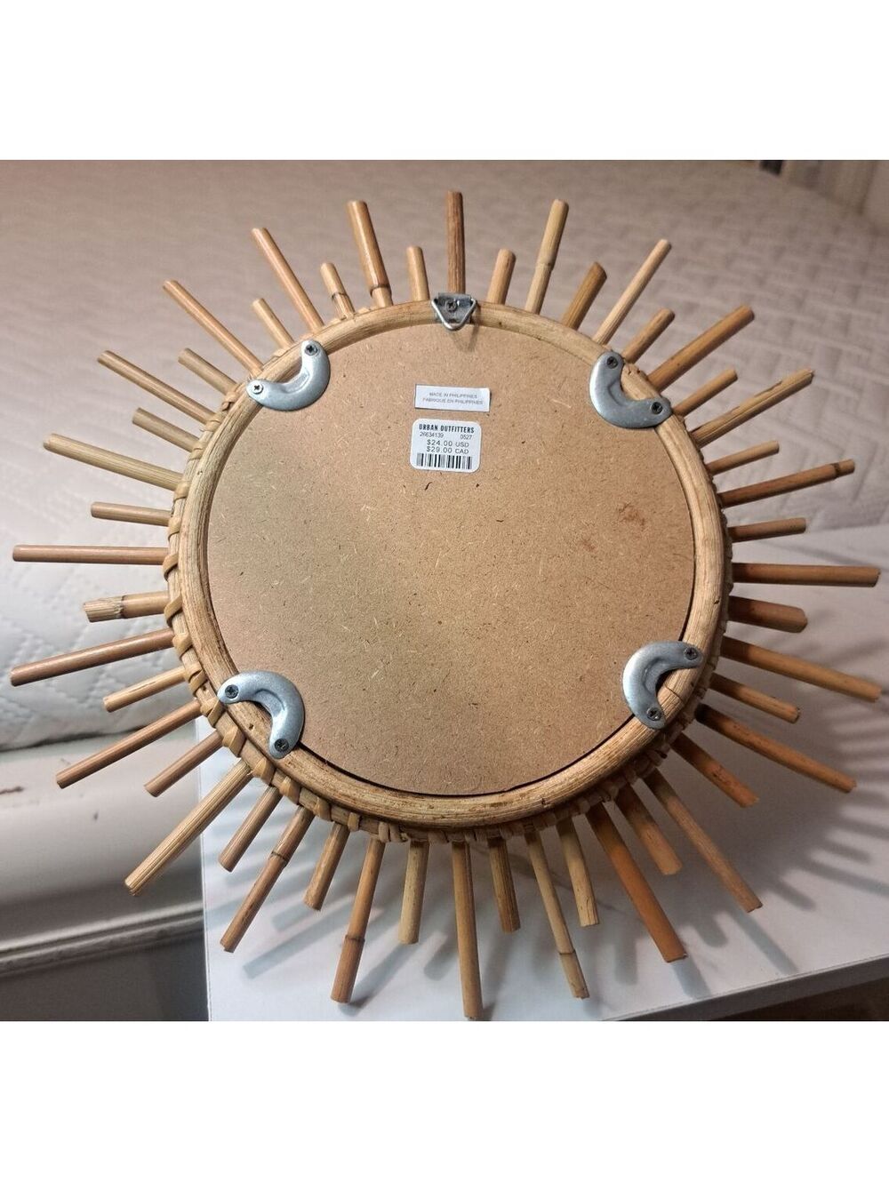 Urban Outfitters Boho Magical Thinking Woven Rattan Wall Mirror 12" - Picture 3 of 4